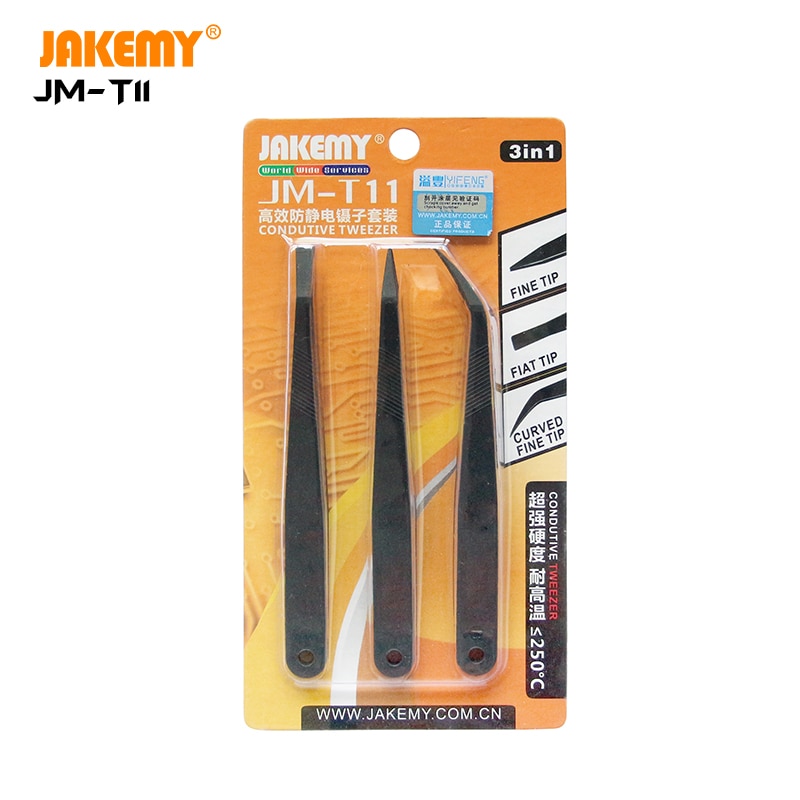 Bruselas Tweezers Jakemy Anti-estatica 3en1 JM-T11